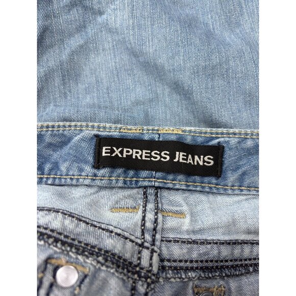 Express Jeans Stella Low Rise Bootcut Denim Womens 6 Blue - Picture 10 of 12